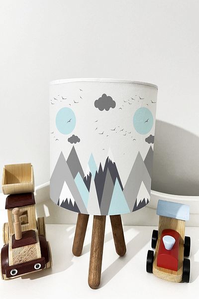 dekomingo BLUE GRAY MOUNTY CHILDREN'S ROOM LAMP
