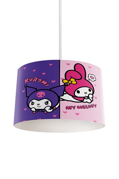 dekomingo Purple and Pink Kuromi 'My Melody' Baby and Children' Room Chandelier