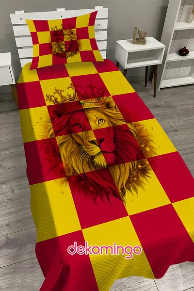 dekomingo Yellow Red Lion Patterned Baby and Children's Room Pike Set