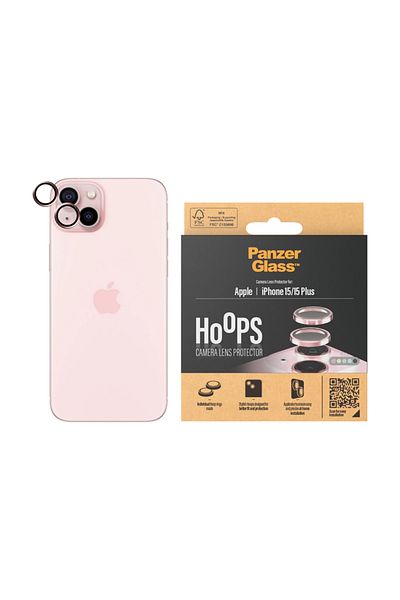PanzerGlass Hoops Camera Lens Protector iPhone 15 and iPhone 15 Plus - Pink