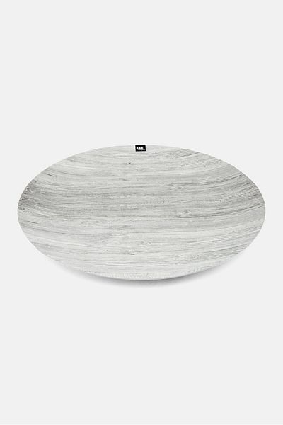 Zak! Designs Fjord Round Platter With Wooden Decoration 45 Cm,grey