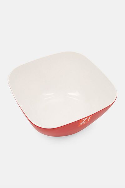 Zak! Designs Melamine Square Serving Big Bowl, Red