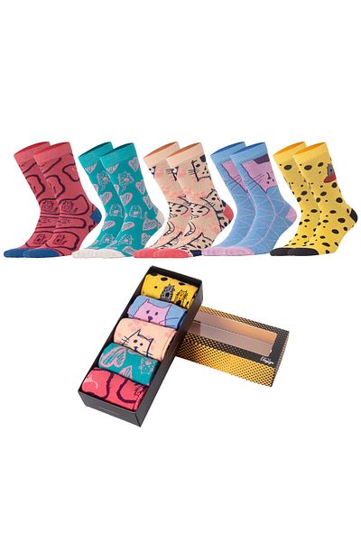 Biggdesign Cats 5 Pcs Women Socket Socks