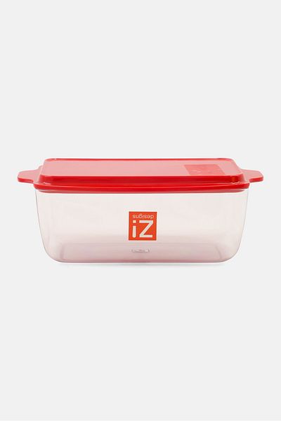 Zak! Designs Countertop Airtight Butter Dish Tray With Lid, Red