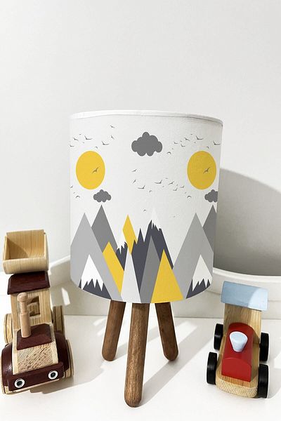 dekomingo YELLOW GRAY MOUNTY CHILDREN'S ROOM LAMP