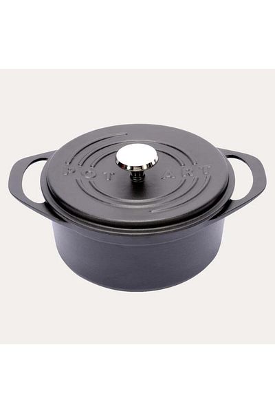 Sürel Black Matte Potart 24 cm Round Cast Pot
