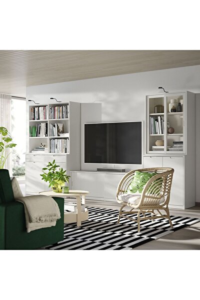 IKEA açık dolap, kırık beyaz, 120x37x116 cm