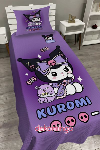 dekomingo Purple Kuromi Baby and Kids Baza Pique Set