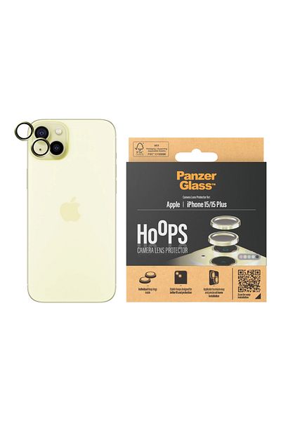 PanzerGlass Hoops Camera Lens Protector iPhone 15 and 15 Plus - Yellow
