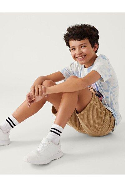 Marks & Spencer Saf Pamuklu Kadife Şort (6-16 Yaş)