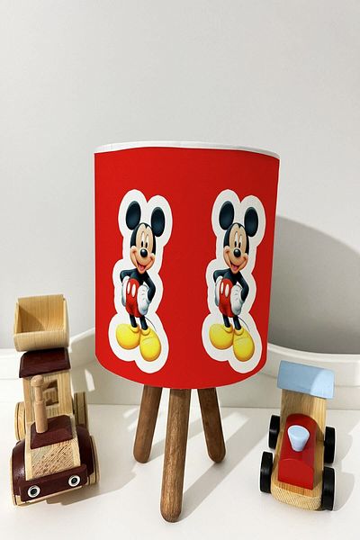 dekomingo Red Floor Men's Mouse Miki Patterned BABY AND CHILDREN'S ROOM LAMP