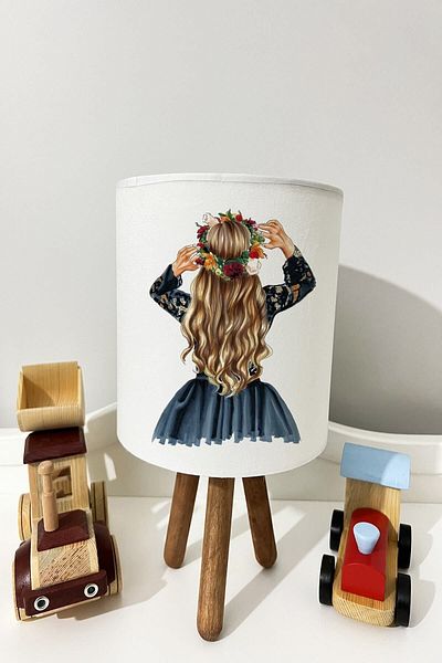dekomingo TACLI DAYLET GIRL WHITE PATTERNED BABY AND CHILDREN'S ROOM LAMP