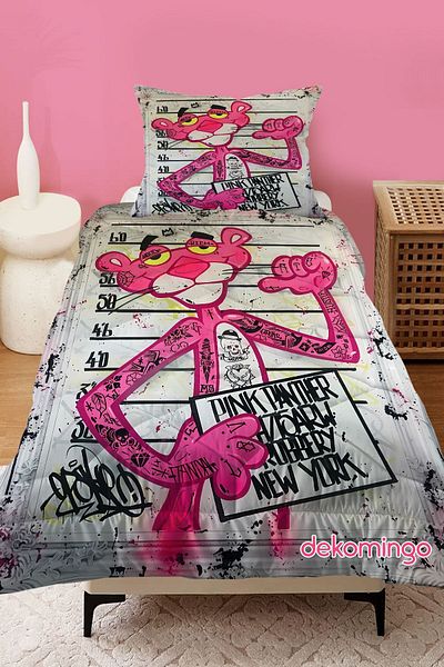 dekomingo Pink Panther Patterned Baby and Children's Room Quilted Quilt