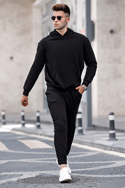 CMZ COLLECTİON Ανδρικό σετ φούτερ με κουκούλα oversized και ελαστικά μανίκια