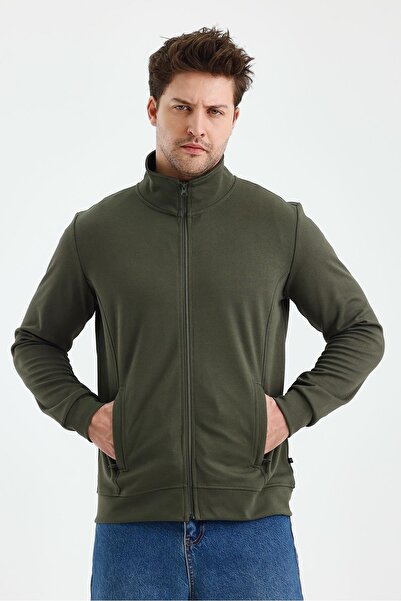 yakamor Unisex Zippered Stand Collar Sweat