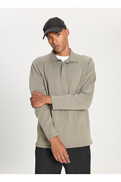 ALTINYILDIZ CLASSICS Ανδρικό T-Shirt Altınyıldız Khaki Polo Neck - ACE 482510019