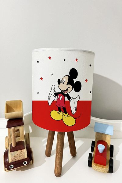 dekomingo Red Strip Mouse Miki Patterned BABY AND CHILDREN'S ROOM LAMP