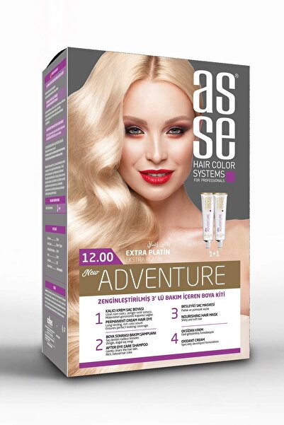 asse Adventure Set Saç Boyası, Kalıcı ve Canlı Renkler, 1+1 ikili Kullanım Se...