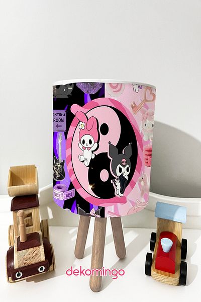 dekomingo Kuromi and My Melody Patterned Baby and Kids Lampshade - Peace Sign