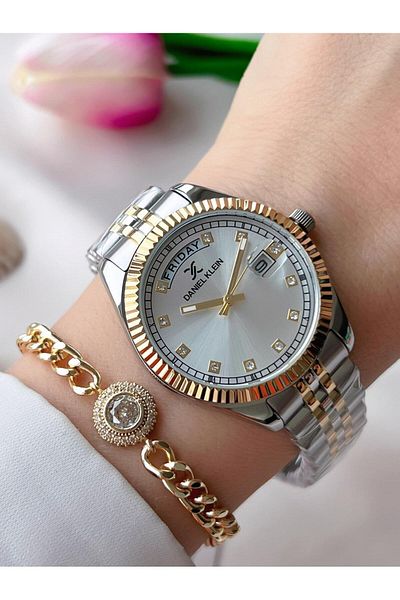 Daniel Klein Steel Band 30 Mt Water Resistant Women's Wrist Watch+Bracelet Bfg.10661.X5