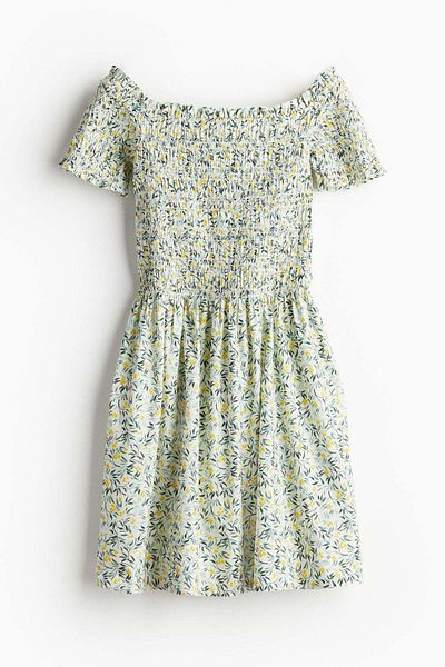 H&M Smocked off-the-shoulder dress