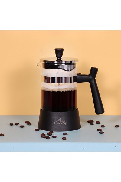 Any Morning Ff084 French Press - 600 ml design borosilikátového skla, vaření kávy a bylinného čaje