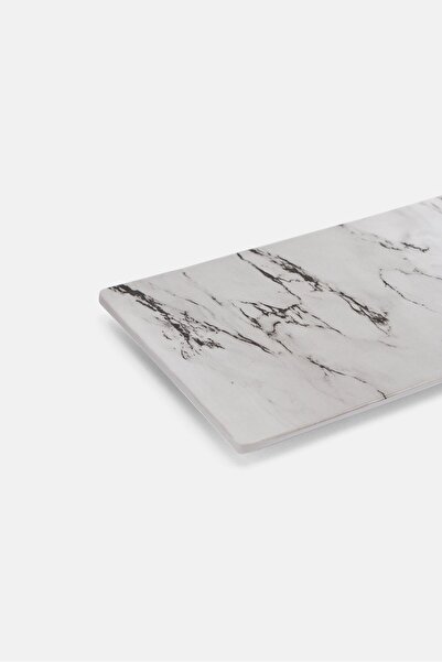 Kitchen Craft We Love Summer Rectangle Melamine Marble-Effect Food Serving Platter, 17 H x 53 L cm, Grey