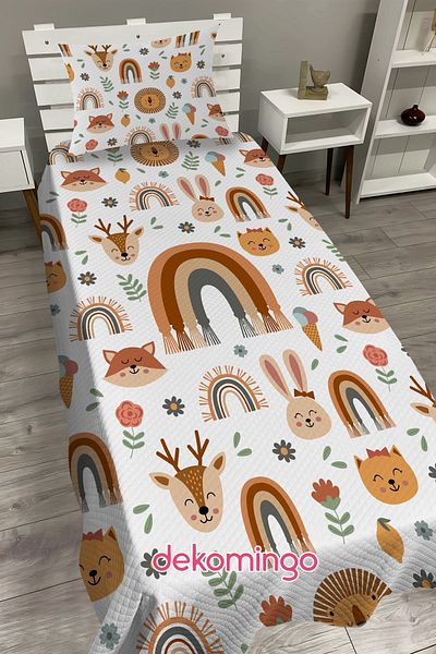 dekomingo Rainbow and Animals Baby and Child Base Pique Set
