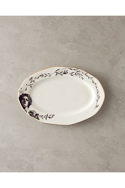 English Home Hera 20 cm Gold Color Porcelain Boat Plate