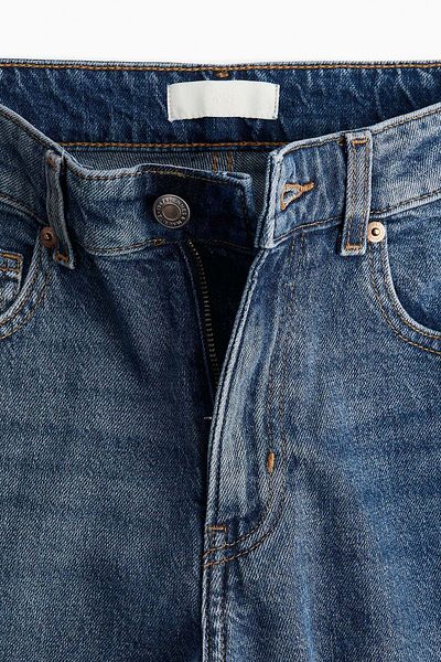 H&M بنطلون جينز واسع وعالي الخصر