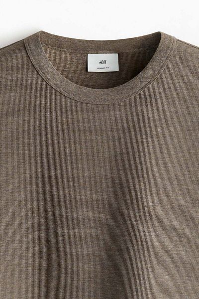 H&M Regular Fit Waffled T-shirt
