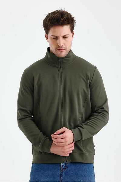 yakamor Unisex Zippered Stand Collar Sweat