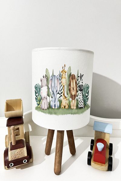 dekomingo GREEN SHEET AMAZON ANIMALS CHILDREN'S ROOM LAMP