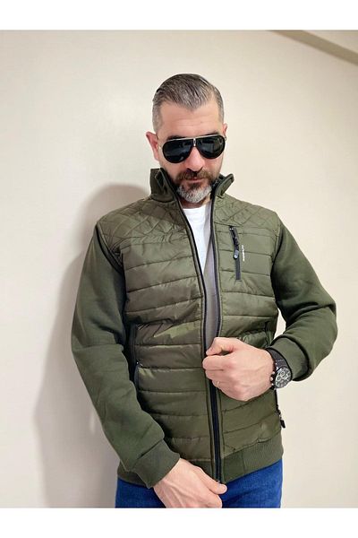 BENESSE Μπουφάν και παλτό με τρεις κλωστές με καπιτονέ ζιβάγκο μπροστά