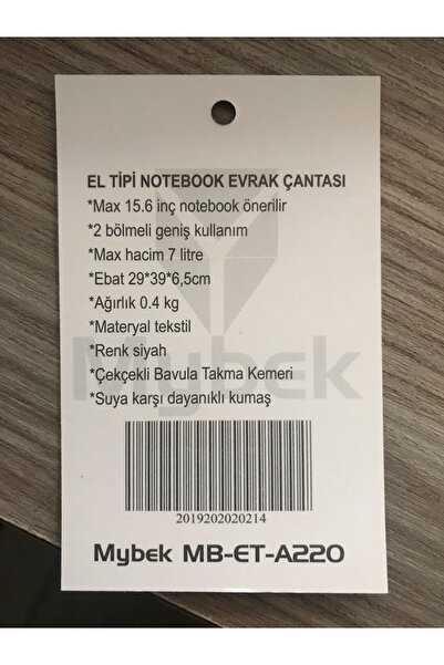 Universal Mybek MB-ET-A220 Yeni Notebook ve geniş bölmeli Evrak Çantası 15-16.5 inç