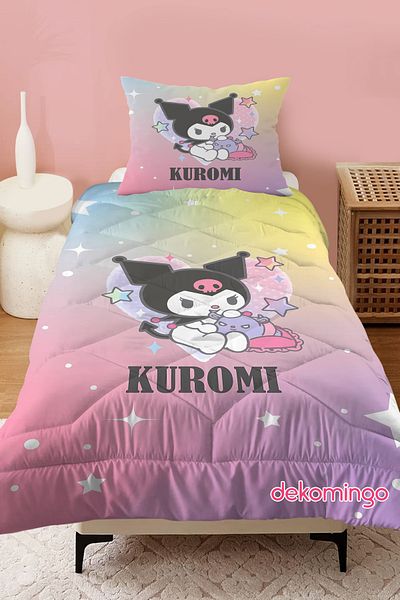 dekomingo Rainbow Kuromi̇ Baby and Kids Room Quilted Quilt