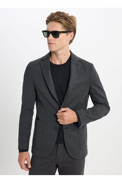 ALTINYILDIZ CLASSICS Ανδρικό μπουφάν Altınyıldız Black Slim Fit - ACE 042510113 _ΣΑΚΑΚΙ DACT
