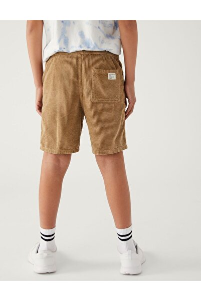 Marks & Spencer Saf Pamuklu Kadife Şort (6-16 Yaş)