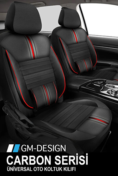 GM-DESIGN جلد فاخر باللون الأحمر الكربوني لتقويم العظام - غطاء مقعد سيارة عالمي من الجلد