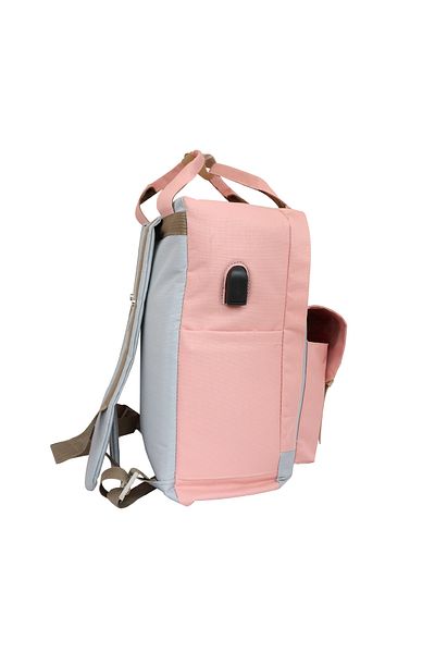 Biggdesign Katzen-Rucksack mit USB-Anschluss, Rosa