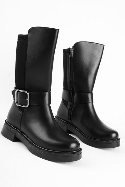 Lal Shoes & Bags Flora Γυναικείες Μαύρες Ζώνες Μπότες-S