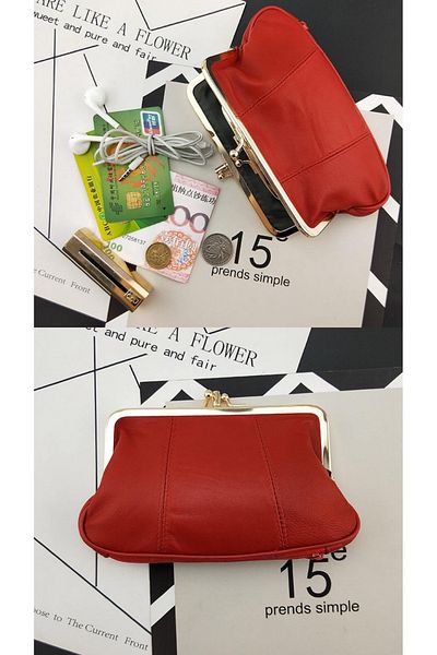 rinkadoll New Design Soft Genuine Leather Small Clip Multi-Useful Wallet