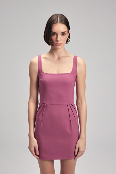 adL Kare Yaka Pensli Elbise