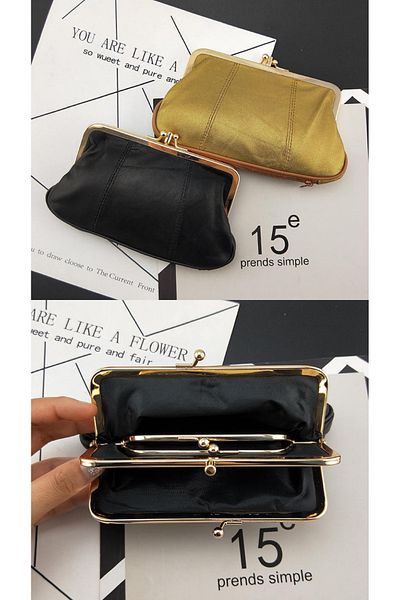 rinkadoll Design nou, piele naturală moale, clemă mică, portofel foarte util
