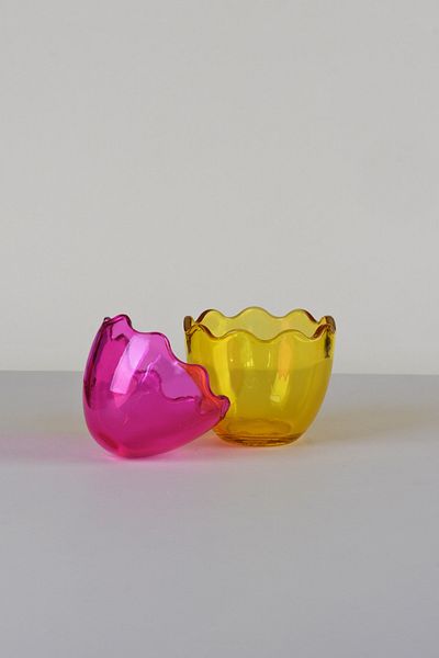 Glore Magnolia Stationary Container with Serving Lid - Yellow Pink