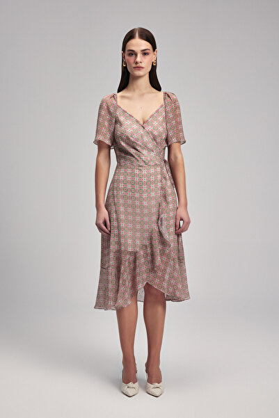 adL Patterned Dress with Tie Detail