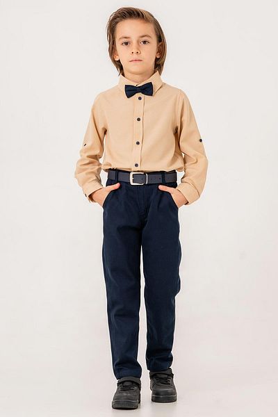 Gold Class Kidswear Boy's Shirt Set - Bow Tie, Slippers, Cotton, 4-Piece