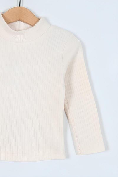 ribana Soft Cotton Ribbed Winter Children's Bodysuit - Half Turtleneck