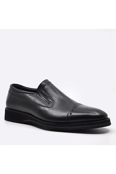 Fosco Black Genuine Leather Men's Casual Shoes - 3150 46