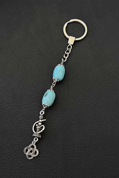 TESBİHKENTİ سلسلة مفاتيح من حجر العقيق مع تفاصيل الشيشة